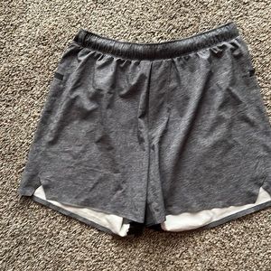 Mens Lululemon 5 inch grey shorts